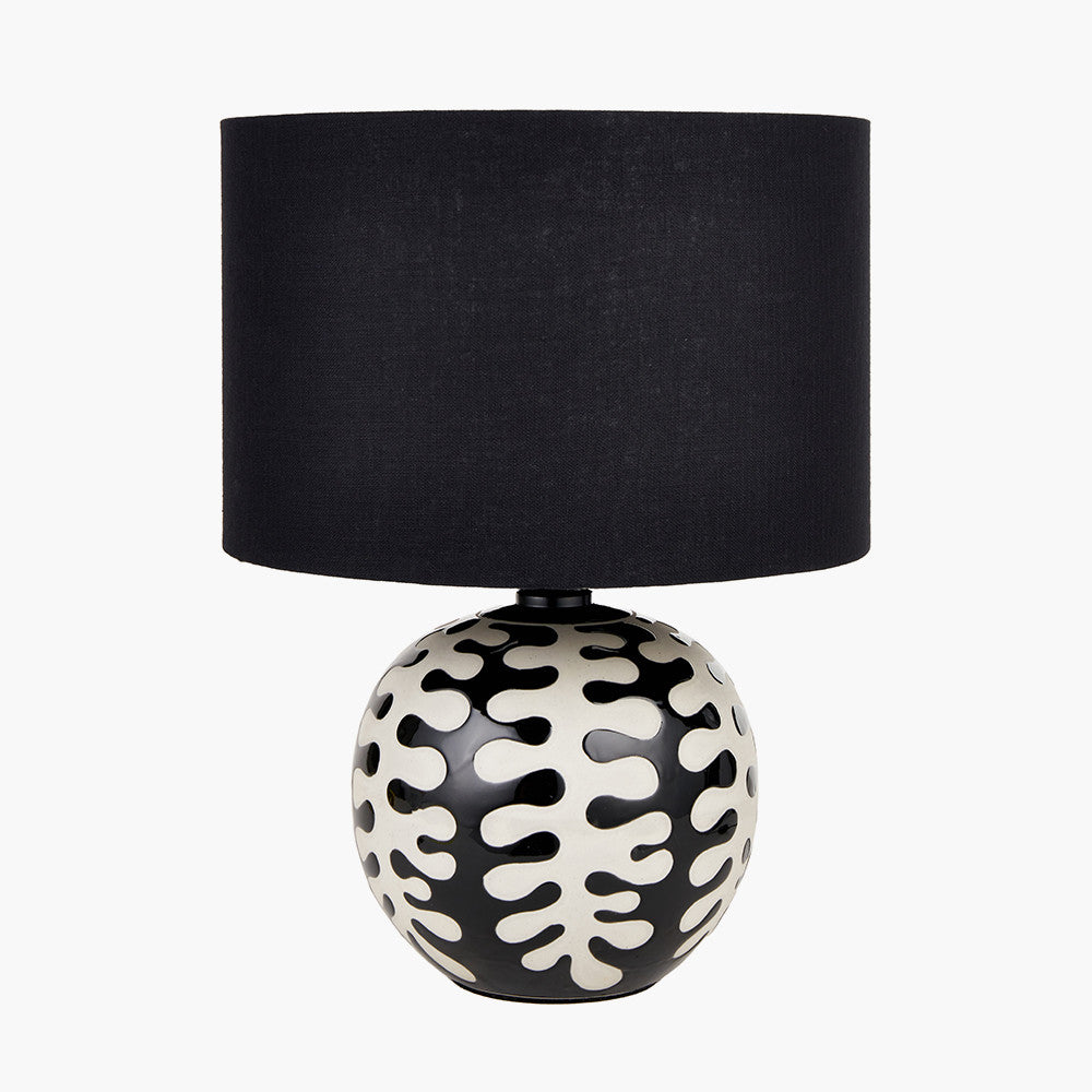 Elkorn Black & White Coral Ceramic Table Lamp - Base Only